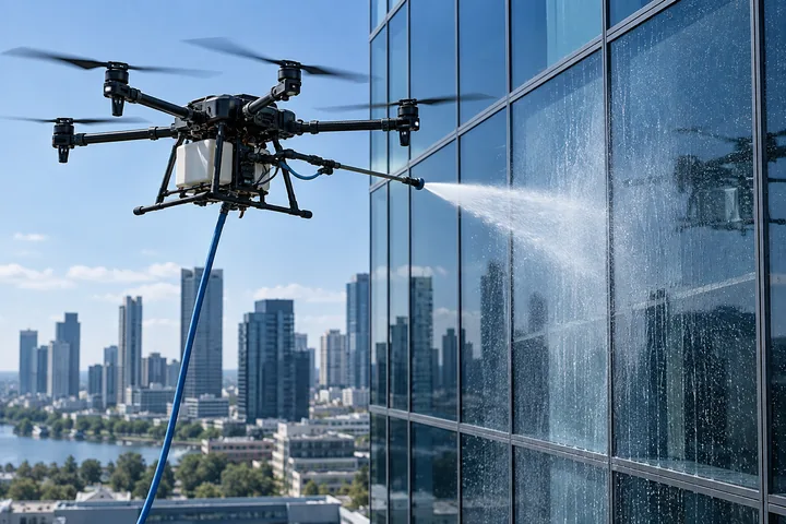 Drone ile Dış Cephe Cam Temizliği uygulama görseli